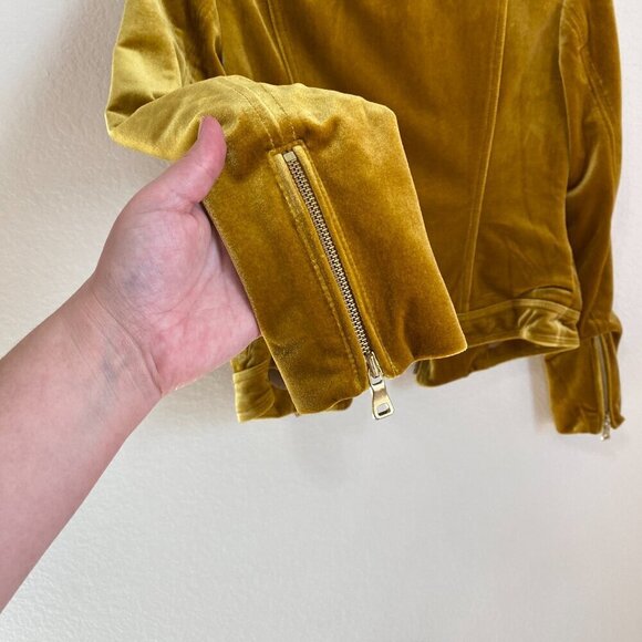 INC International Concepts Glam Velvet Gold Moto Jacket Blazer - Picture 10 of 10